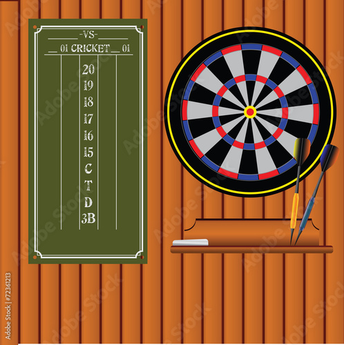 Set of darts with an information stand