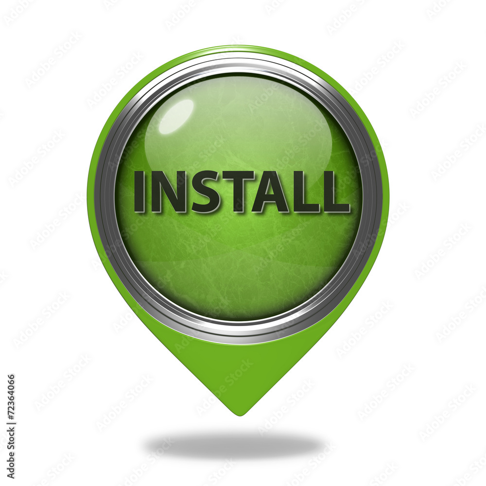 Installation pointer icon on white background Installation pointer icon on white background