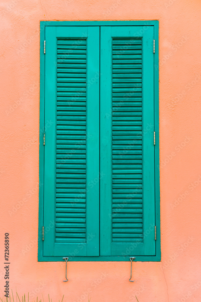 Italian style shutters in an old house