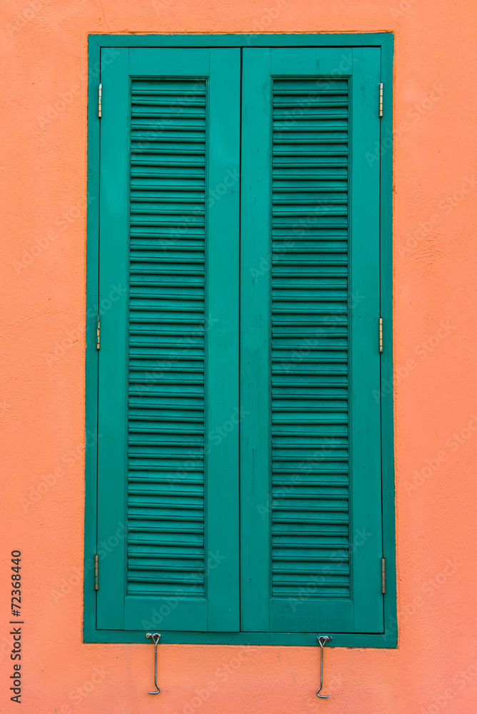 Italian style shutters in an old house