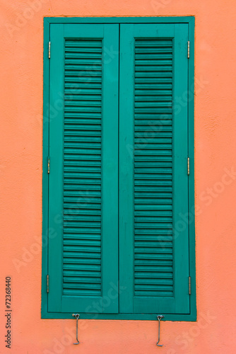 Italian style shutters in an old house