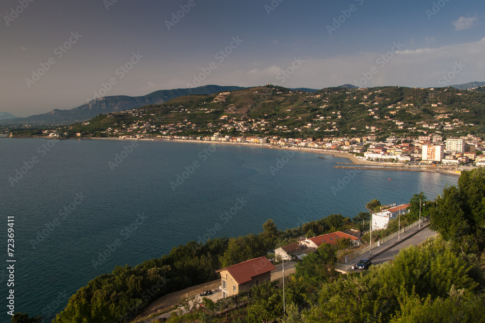 Aerial view of a coast in Agropoli