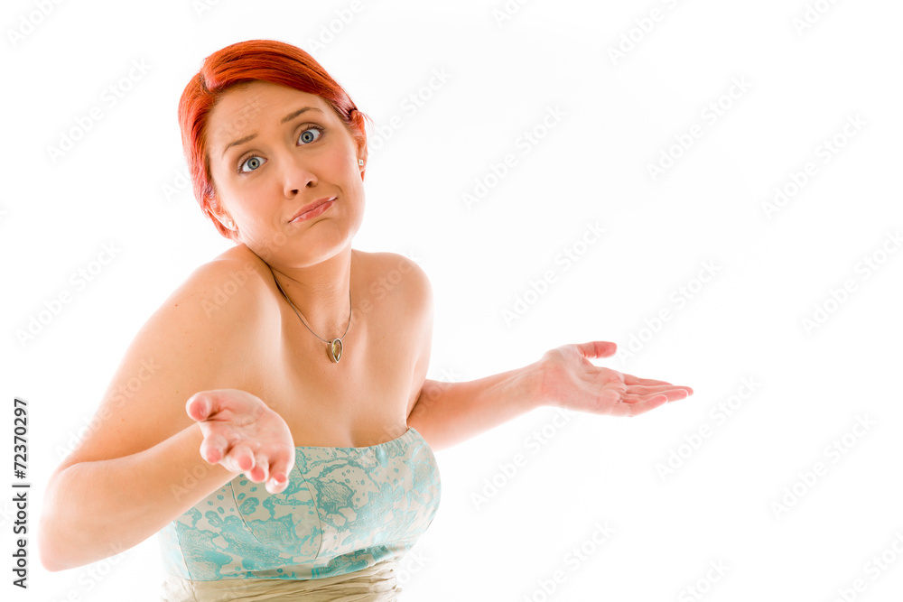 model isolated on plain background puzzled confused lost model isolated on plain background puzzled confused lost
