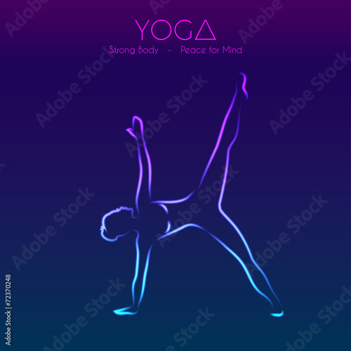 Yoga pose woman's silhouette