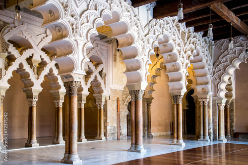 Corridor of aljaferia alcazar of Zaragoza Spain photo