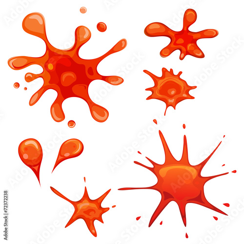 Cartoon Blood Stains And Splashes Set