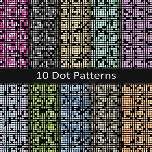 set of ten dot patterns