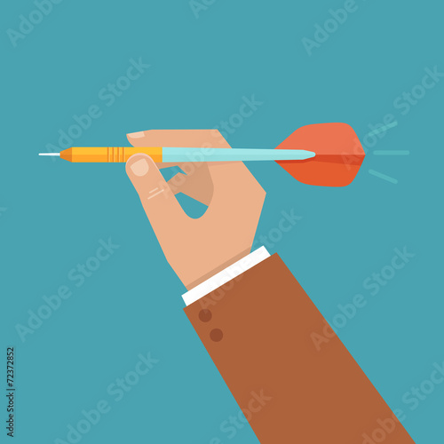 Vector hand holding dart