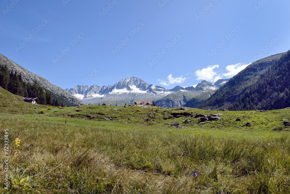 Landscape mountains in Italy Trentino Dolomites Alps Hut Landscape mountains in Italy Trentino Dolomites Alps Hut