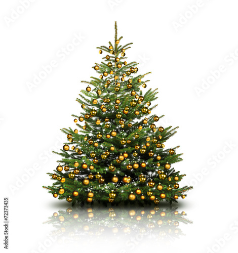 Christbaum mit goldenen Kugeln
