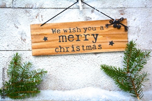 Weihnachtsgrüße - Holzschild