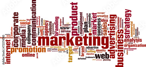 Marketing word cloud concept. Vector illustration