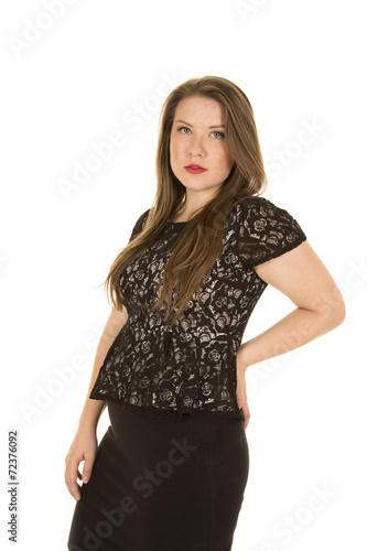 black dress lace top look serious © Poulsons Photography
