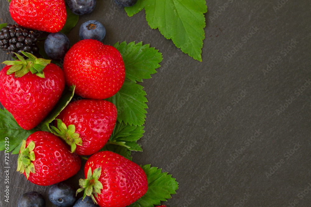 border of fresh berries border of fresh berries
