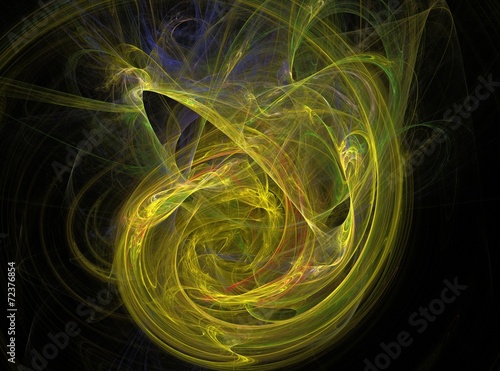 Yellow circle abstract fractal effect light background