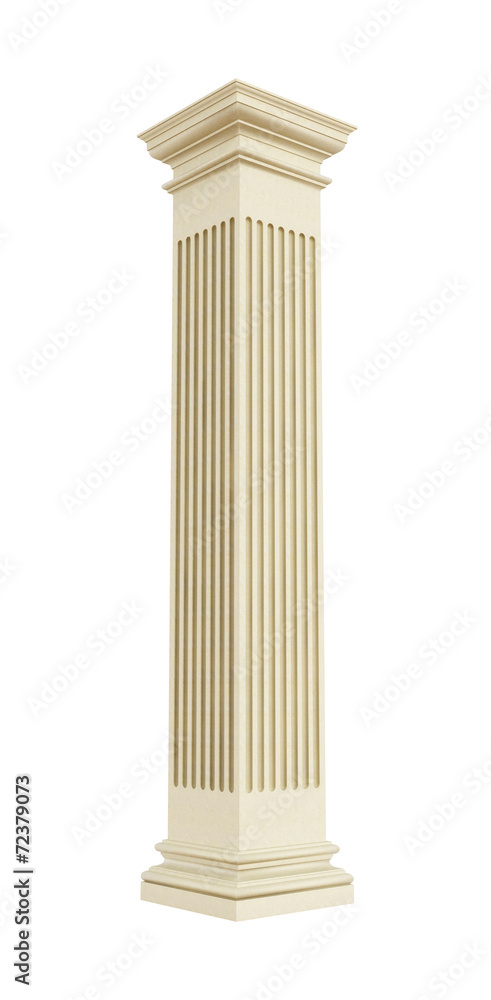 Perspective view of a rectangular stone column Perspective view of a rectangular stone column