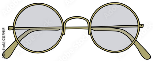 Hand drawing of a golden glasses