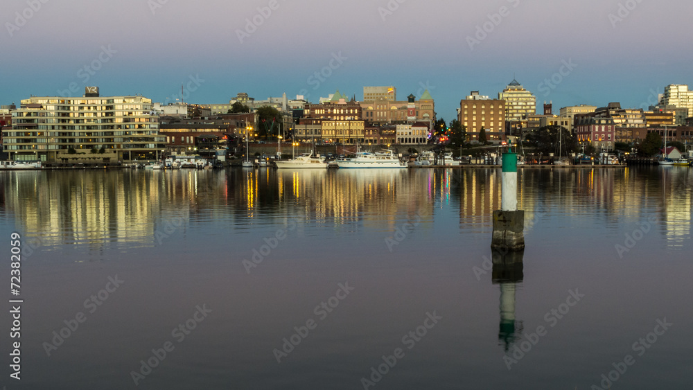 The Inner Harbor in Victoria at Dusk
