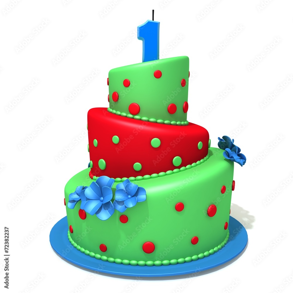 Birthday cake with number one Birthday cake with number one