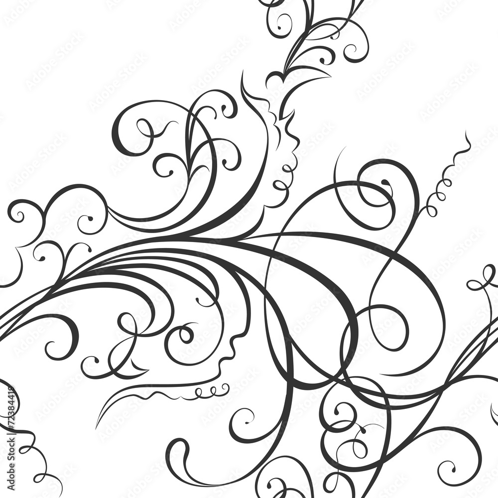 Swirling floral ornament