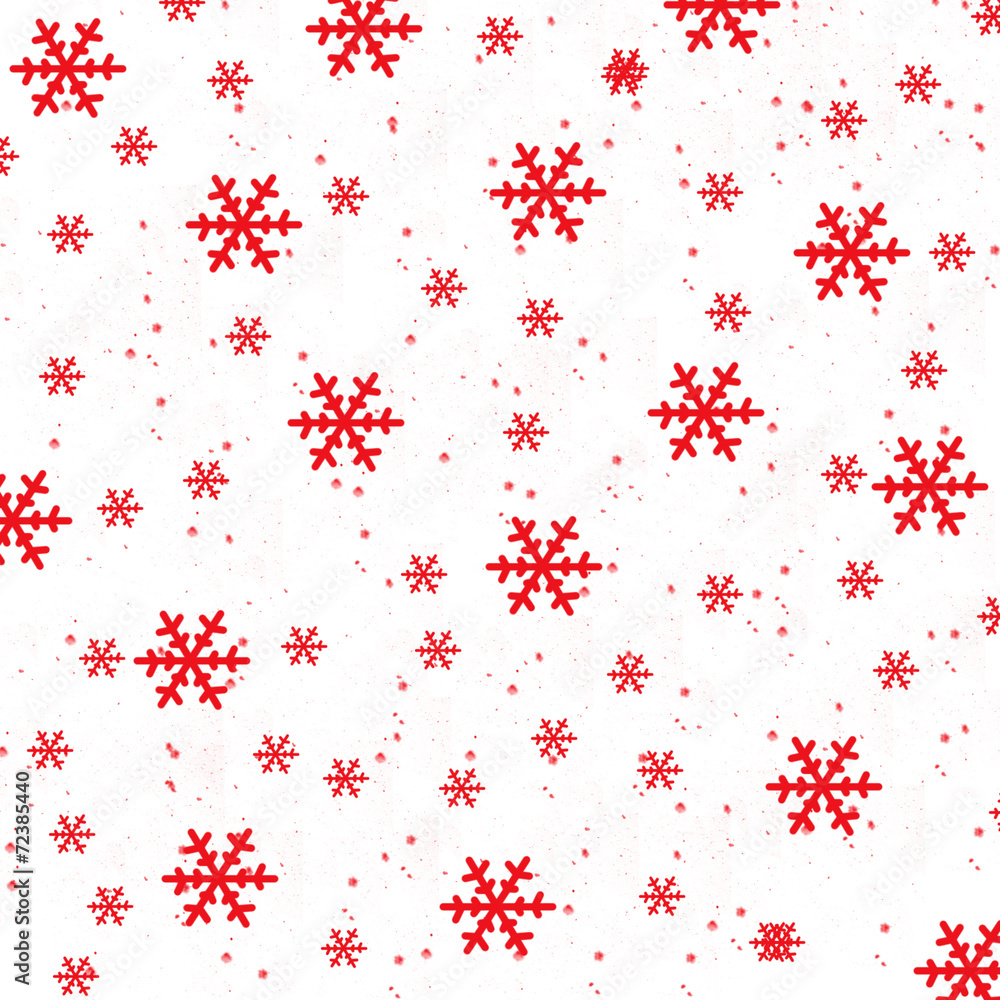 Red Snow on White Background