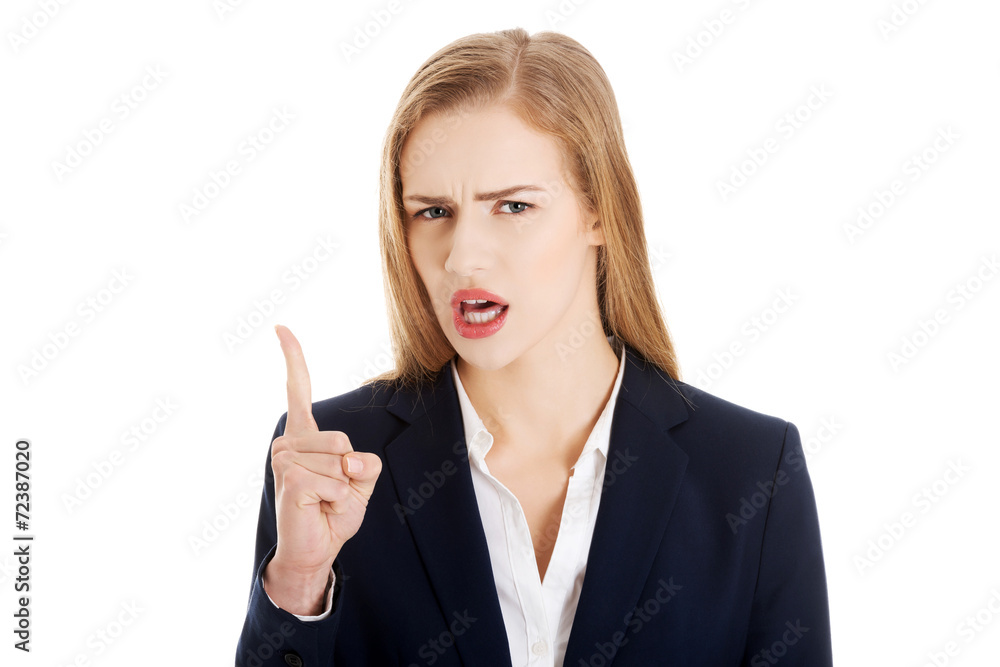 Talking angry businesswoman
