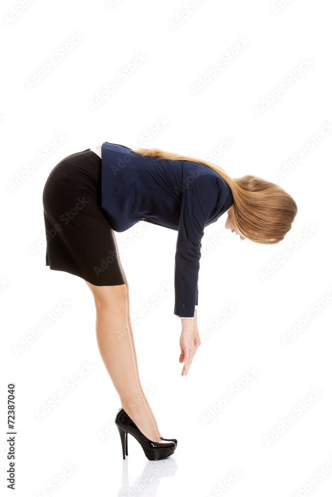 Business woman bend down Business woman bend down