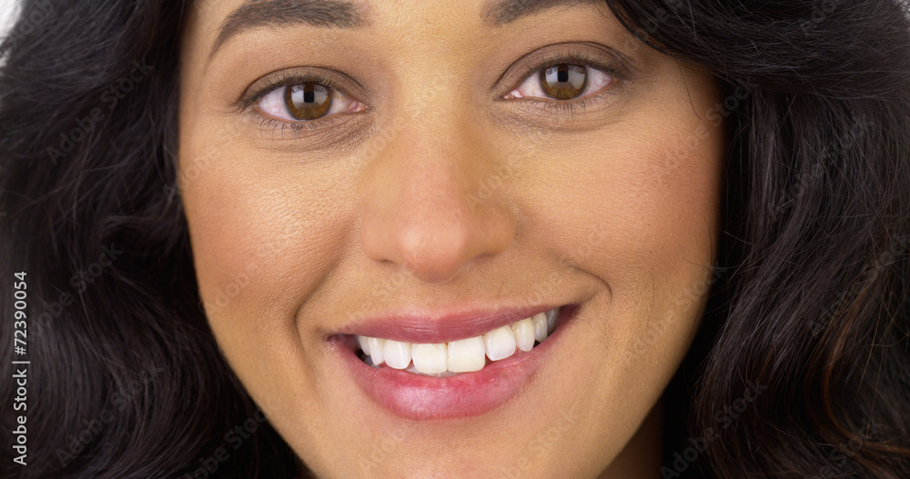 Closeup of Mexican woman smiling Closeup of Mexican woman smiling