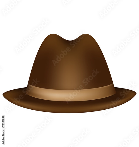 Headdress brown fedora isolated on white background photo