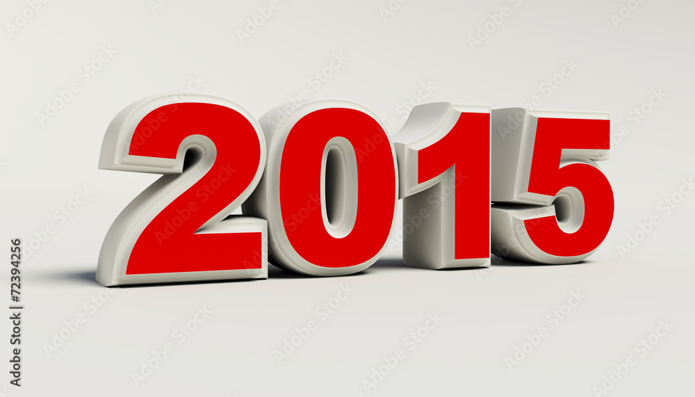 New Year 2015 on white background