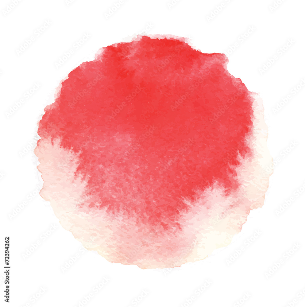 watercolor red sun, vector illustration