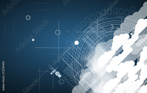 Integration technology with nature, sky. Best ideas for Business