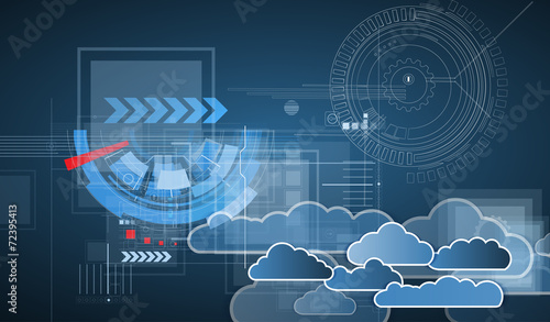 Integration technology with nature, sky. Best ideas for Business