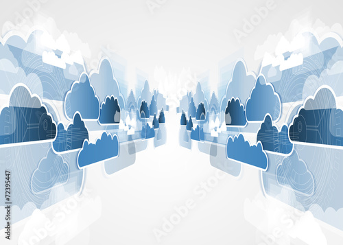 Integration technology with nature, sky. Best ideas for Business