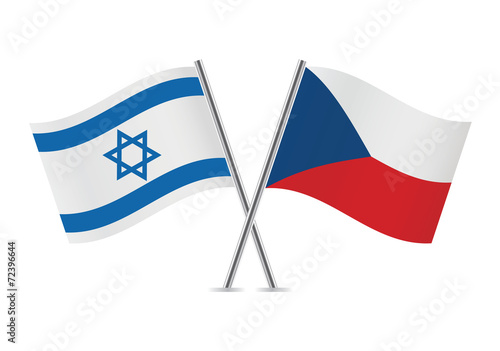 Czech and Israel flags. Vector illustration.