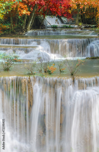 Fototapeta Naklejka Na Ścianę i Meble -  Waterfall in deep rain forest jungle (Huay Mae Kamin Waterfall i
