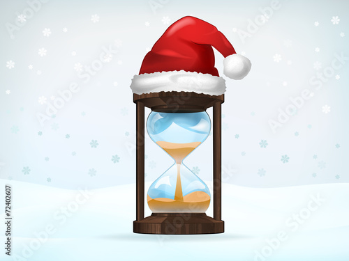 Xmas countdown covered with Santa cap
