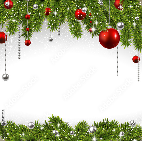 Christmas background with spruce branches.