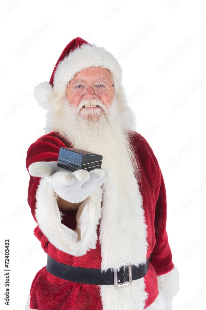Santa shows a little box Santa shows a little box