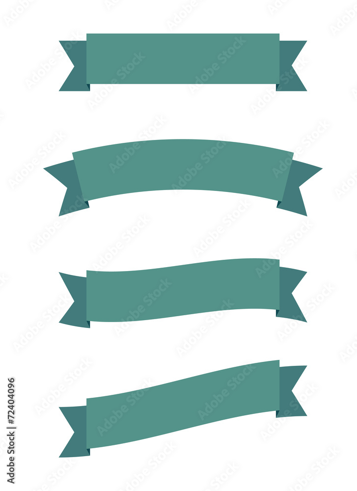 A simple vector set of green banners