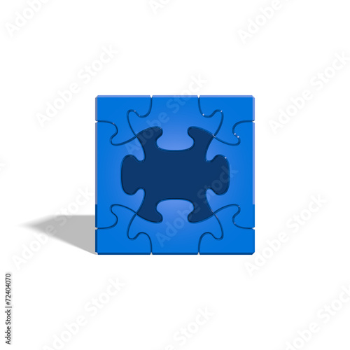 Cube Puzzle 005 - Blue & White photo