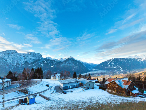 Winter mountain village (Austria). © wildman