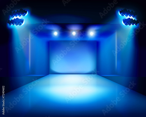 Stage with runway. Vector illustration.