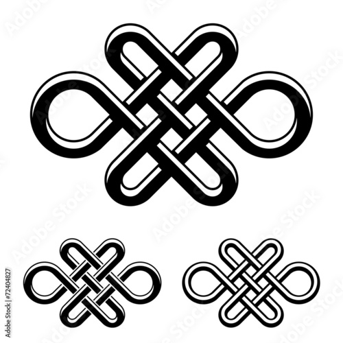 vector endless celtic knot black white symbol