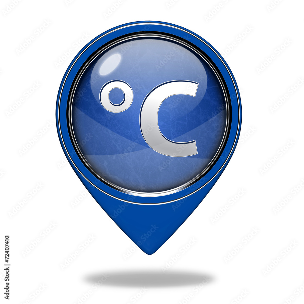 Celsius pointer icon on white background Celsius pointer icon on white background