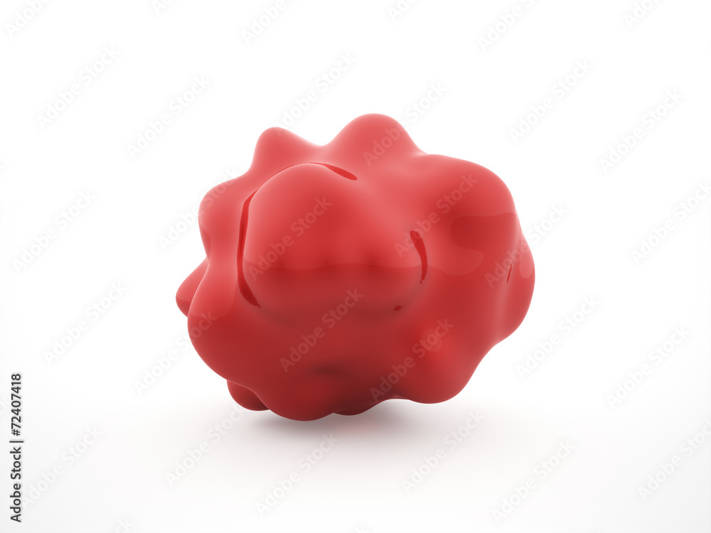 Red bacteria cell isolated on white Red bacteria cell isolated on white