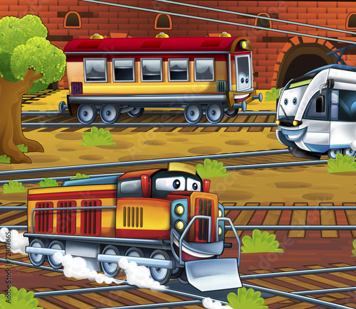 Cartoon trains