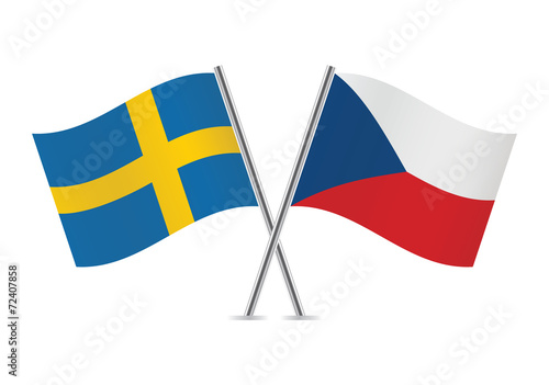 Czech and Swedish flags. Vector illustration. Free Download Czech and Swedish flags. Vector illustration. - GFXLoad