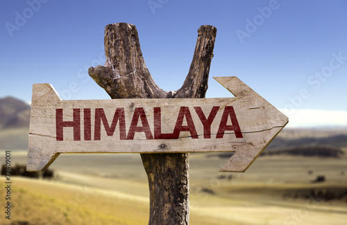 Himalaya wooden sign with a desert background