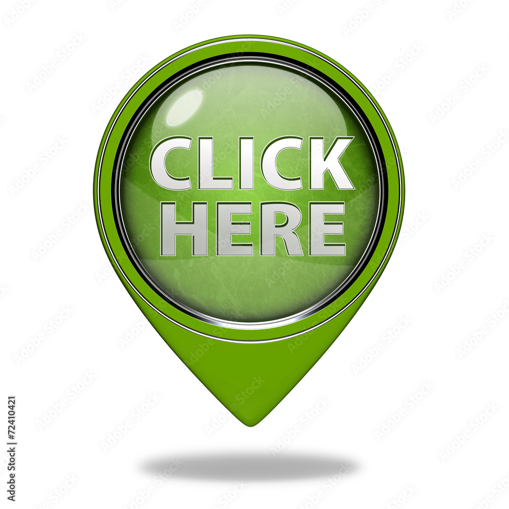 Click here pointer icon on white background Click here pointer icon on white background